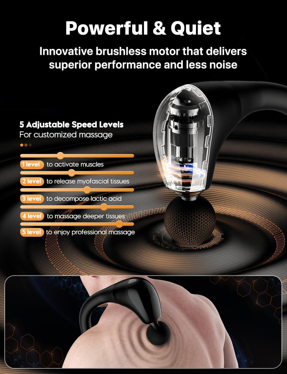 with Upgraded Extension Handle, Deep Tissue, Back r, Muscles/Neck/Shoulders/Legs r Portable for Pain Relief, with 4 H... - Image 4