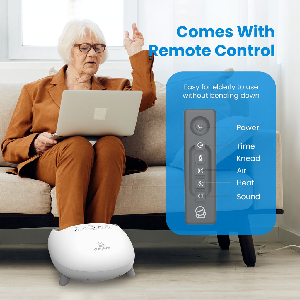 with Heat, Shiatsu Deep Kneading Massage Machine for Plantar Fasciitis & Pain Relief, Fits Men Size up to 14, White - Image 6