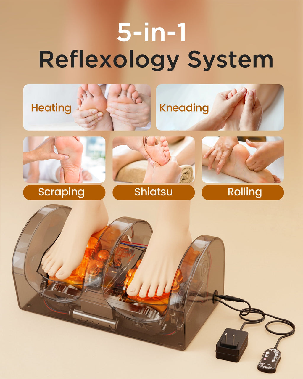 Massager, Spa with Heat for Comfort and Relief, Gift, Black - Image 4