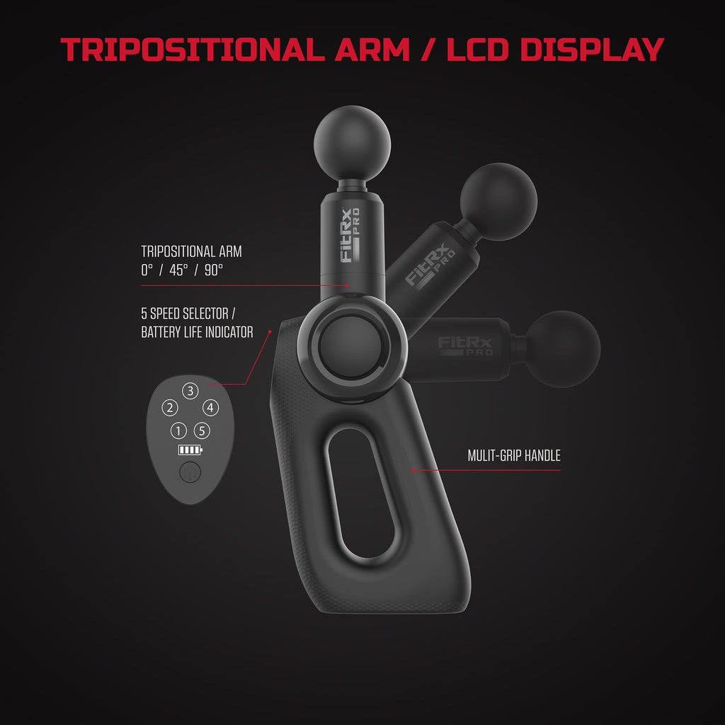 Pro Neck and Back Massager, Handheld Percussion Massage Gun with Multiple Angles, Speeds and Attachments - Image 3