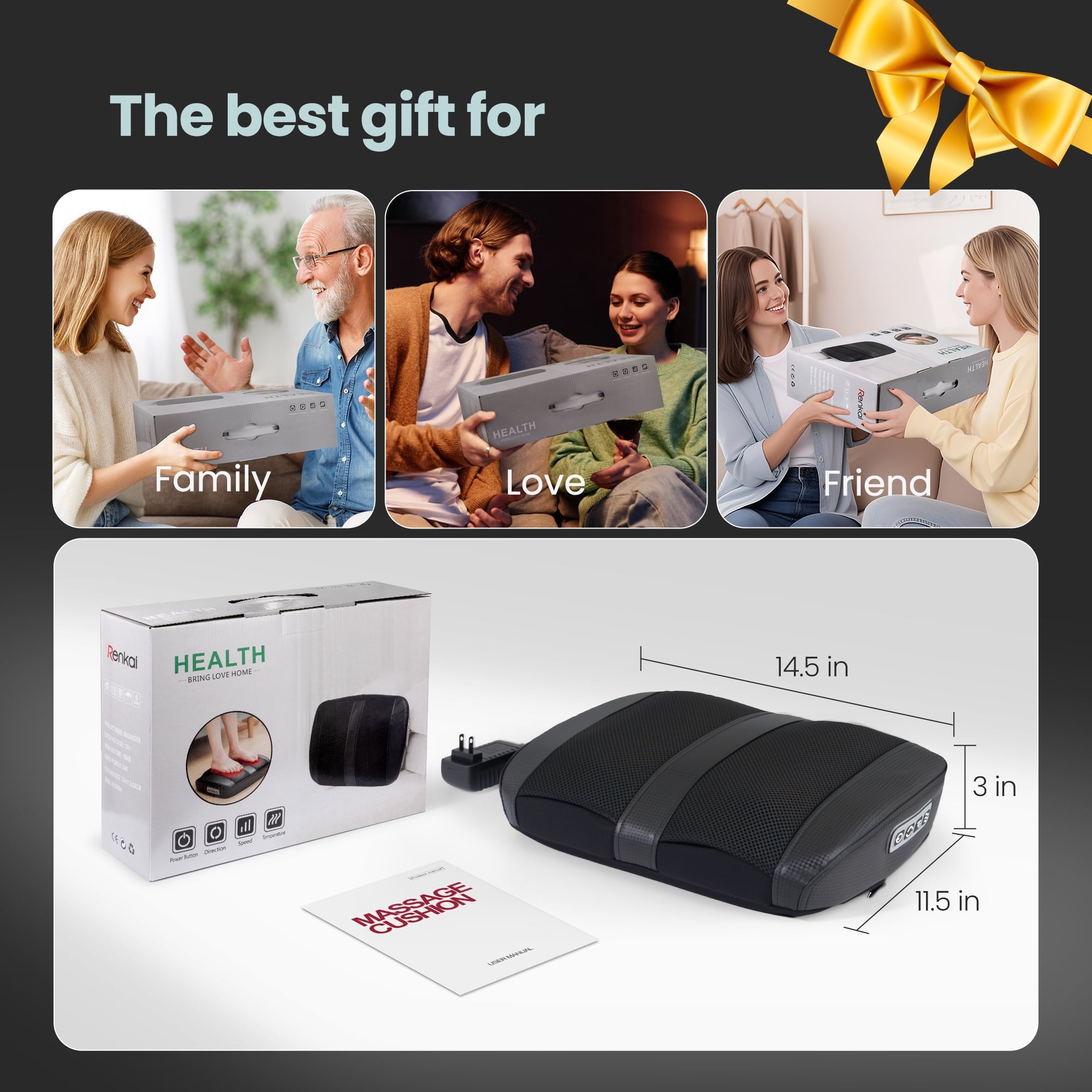 with Heat, Shiatsu Heated Electric Kneading Machine - Image 5