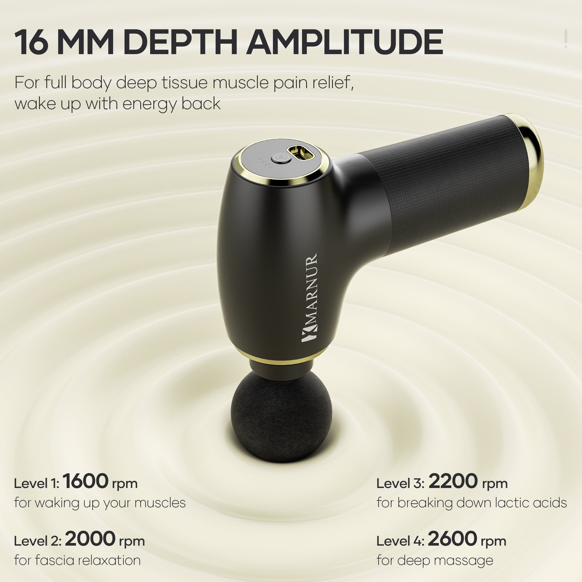 Mini Massage Gun with Brushless Motor Portable Handheld Deep Tissue Massager, Light & Quiet For Premium Neck Back & M... - Image 4