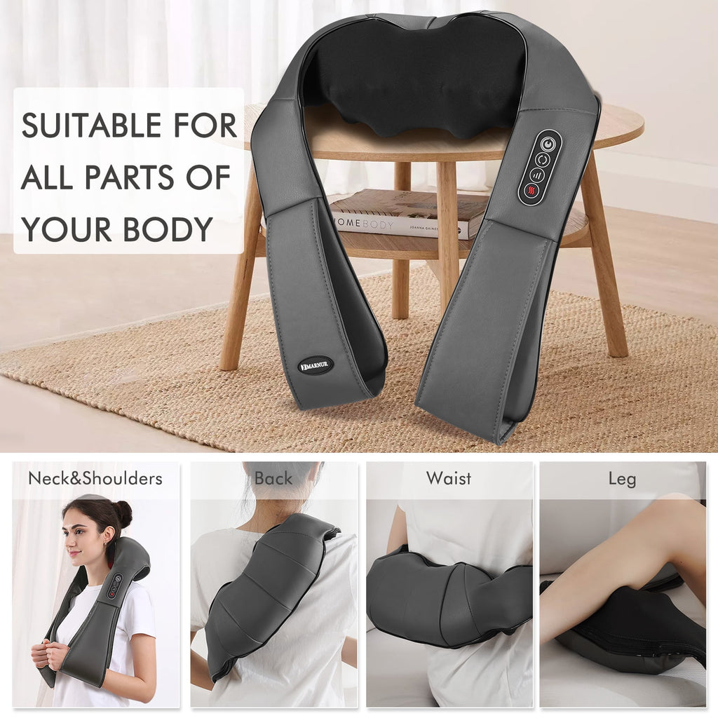and Shoulder Massager, Deep Kneading Massager with Heat for Full-Body, Gray - Image 3