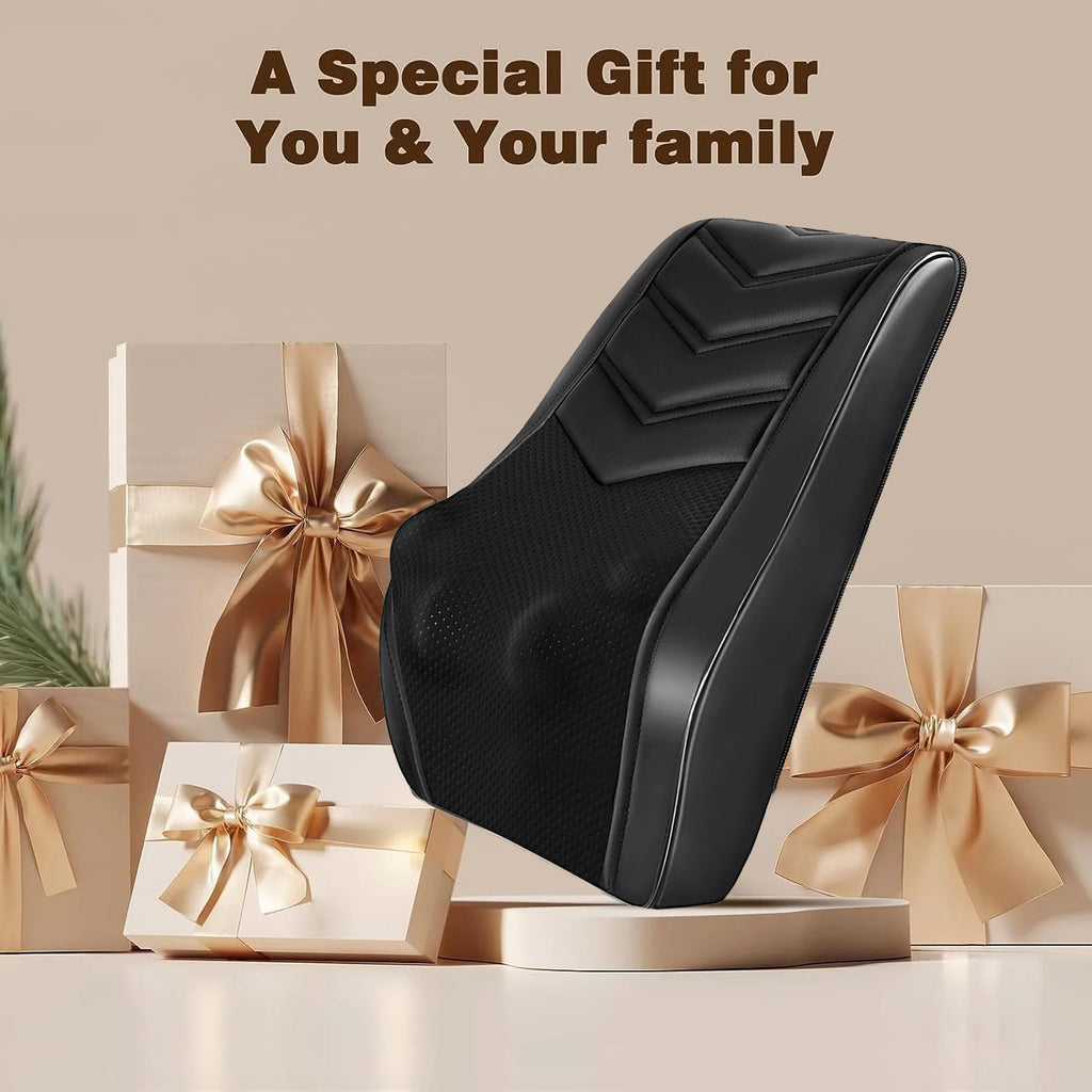 & Massager with Heat — 3D Deep-Kneading Shiatsu Pillow, Black — Home Use & Gift for Mom & Dad - Image 3