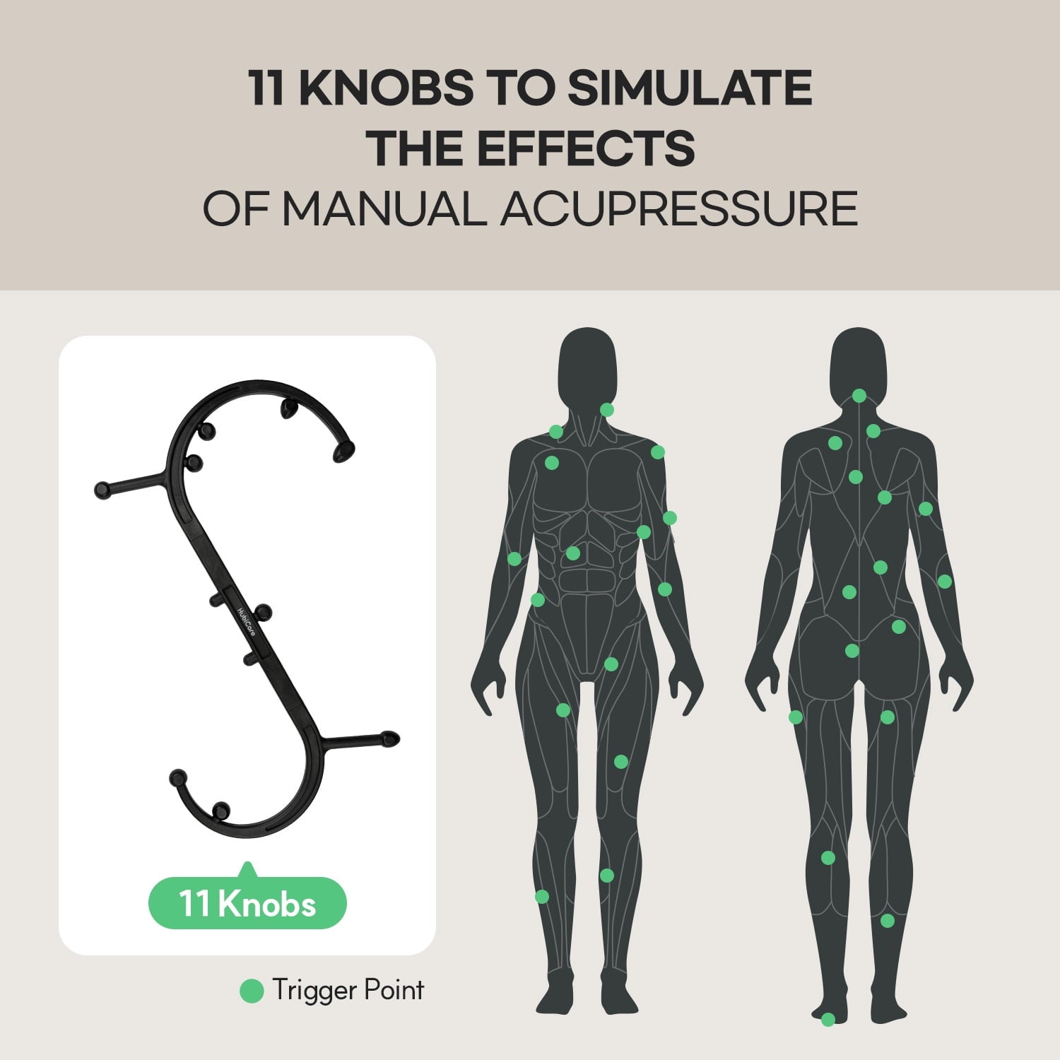 Stick, Trigger Point Cane, Body Deep Tissue, Handheld Back, Neck, Shoulder, Leg and Feet, Muscle Release Tool Self Ho... - Image 6