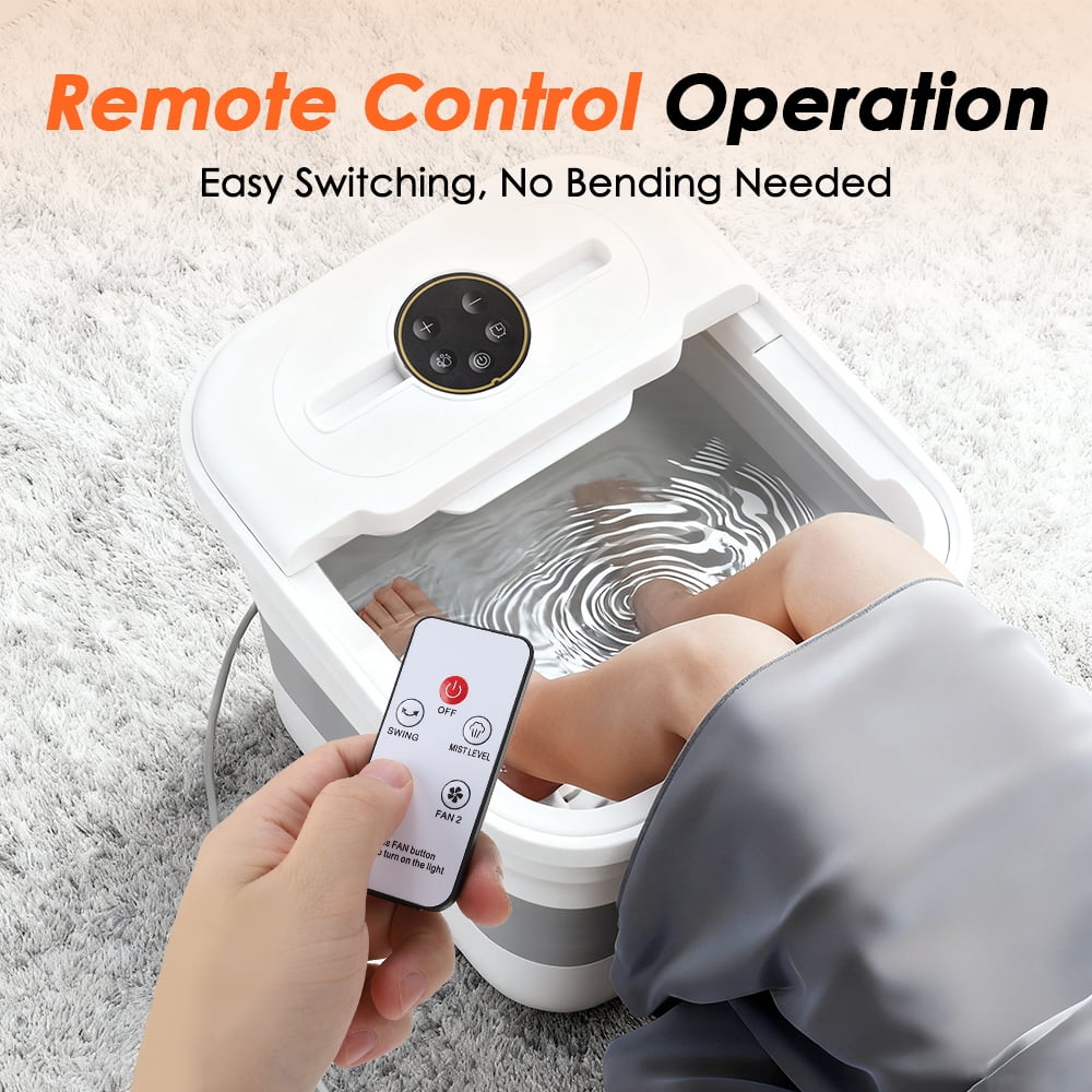 with Heat, Bubble, Temperature Control, Bath Massager with 8 Shiatsu Massage Rollers, Pedicure for Relaxation, White - Image 5