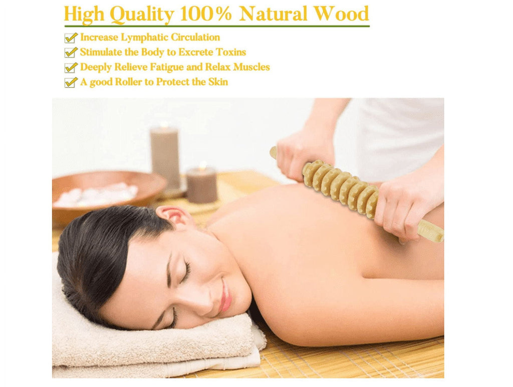Wooden Massage Stick Roller for Fascia, Cellulite, Muscle & Abdomen, Wood Manual Self Therapy Massage Tools,Body Ther... - Image 5