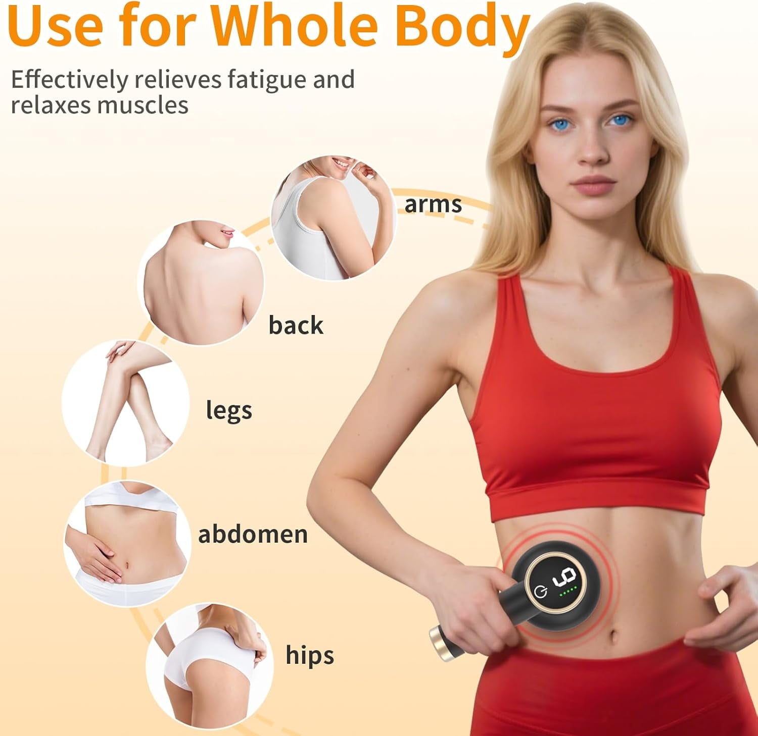 Electric Abdomen Massager - Cordless Handheld Body Sculpting Machine with 8 Massage Heads, 9 Modes & 1800mAh Battery,... - Image 3
