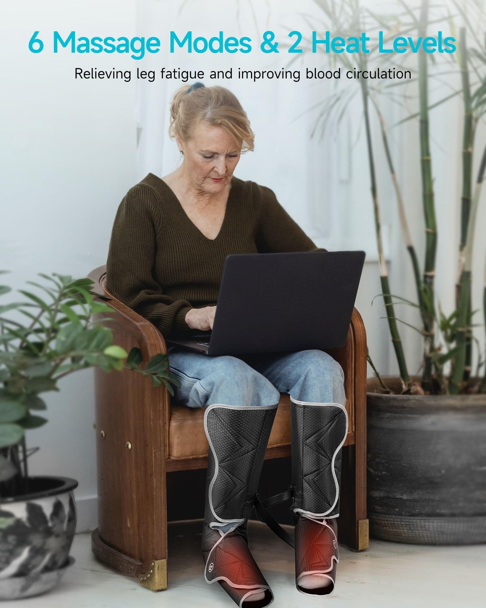 Boots Massager for Circulation and Pain Relief, Air Foot and Calf Massager with Heat - Image 2