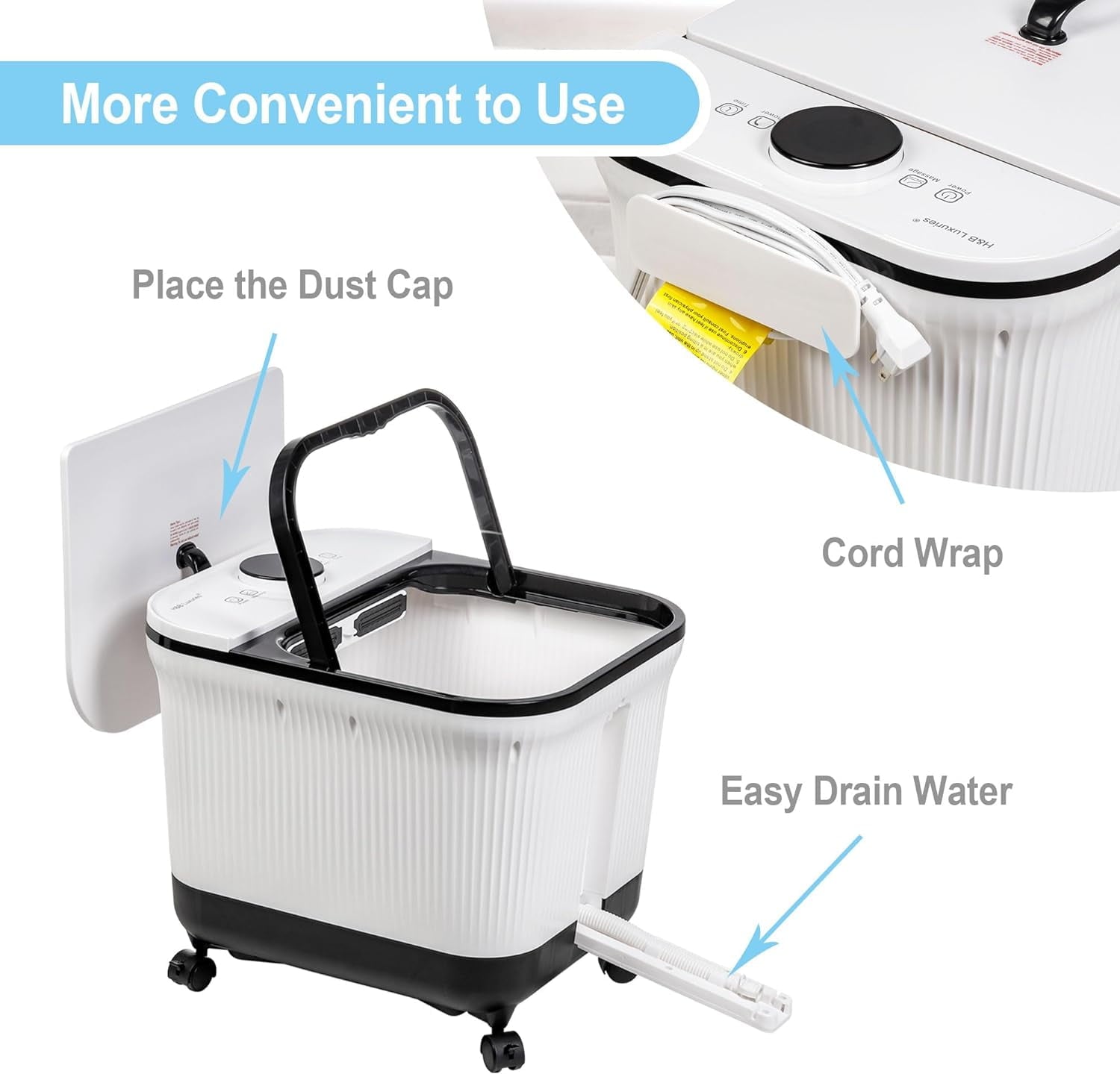with Heat for Stress Relief, Feet Bath with Motorized Rollers and Shower, Temperature Control, Timer and Display, Ide... - Image 4
