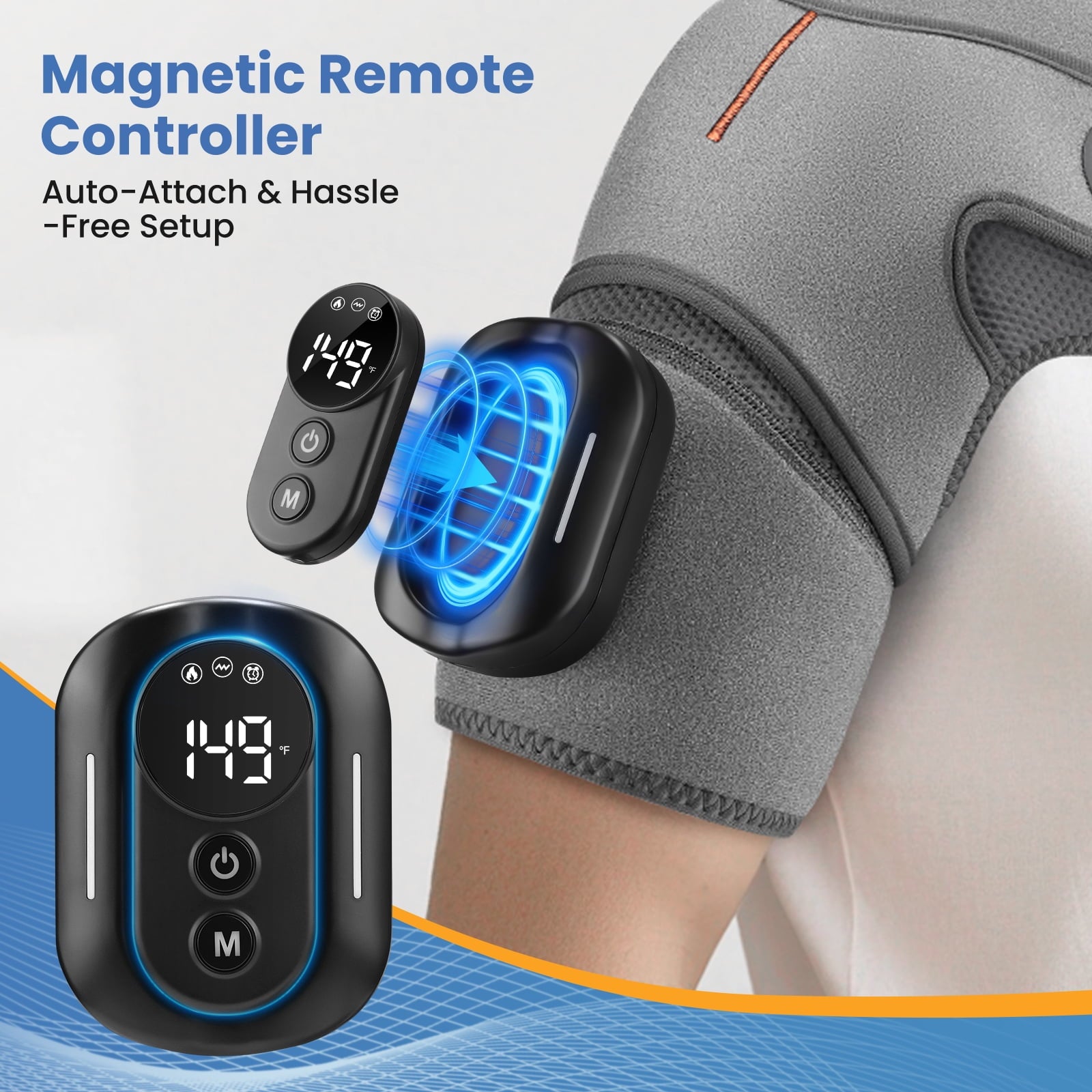 with Detachable Remote, Cordless Massager for Women Men Heated Brace Wrap for Relax,5 Heat and 5 Vibration,5000mAh Ba... - Image 6