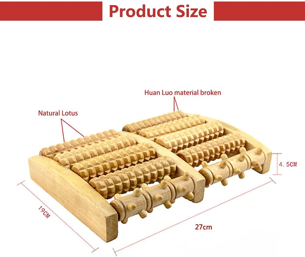 Premium Dual Foot Massager Roller, 10 Rollers, Pure Natural Wooden Foot Massager Roller for Plantar Fasciitis, Heel, ... - Image 6