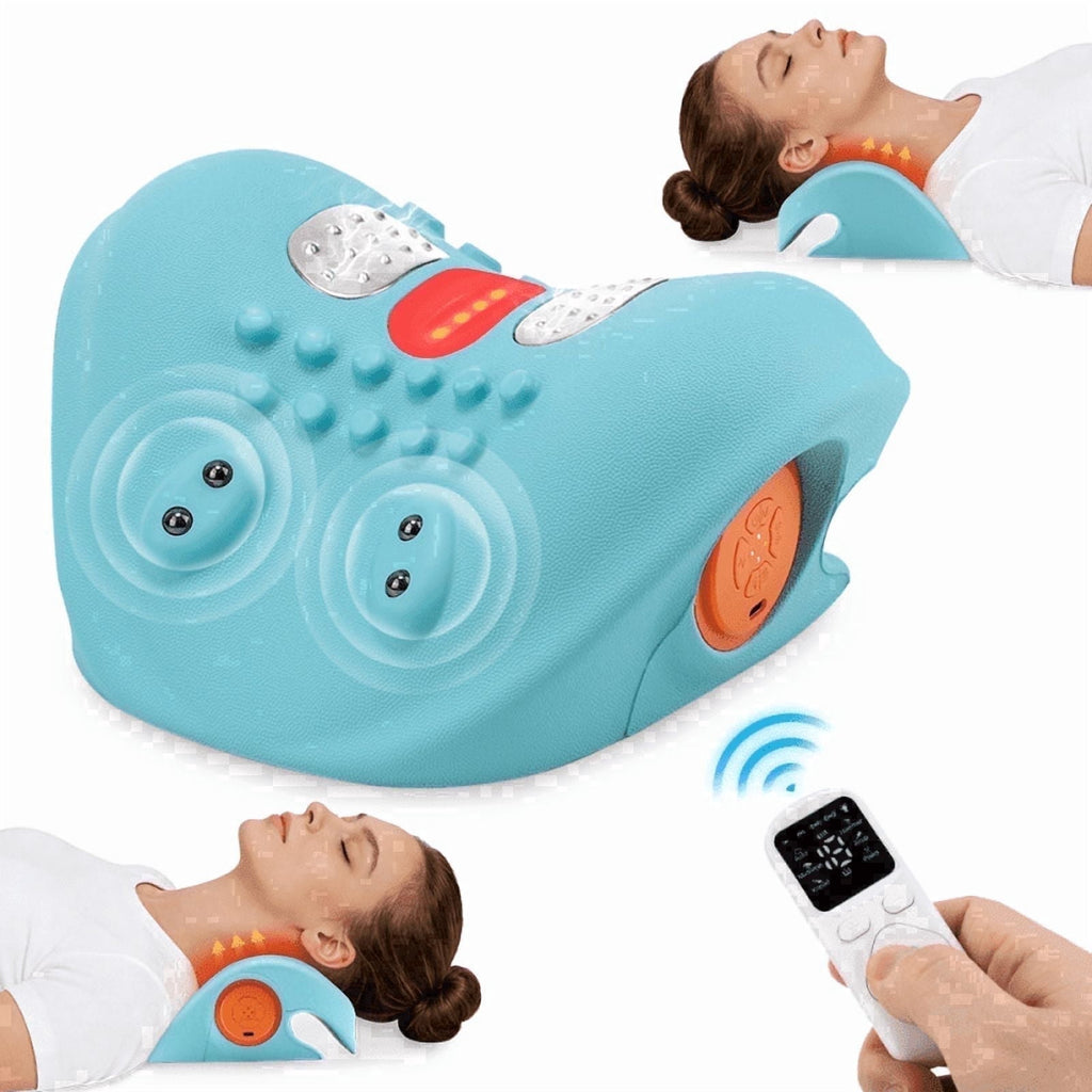 4 in 1 Neck and Shoulder Massager with Heat, Wireless Neck Massager, Adjustable 6 Modes 9 Intensities, Portable Pillo...
