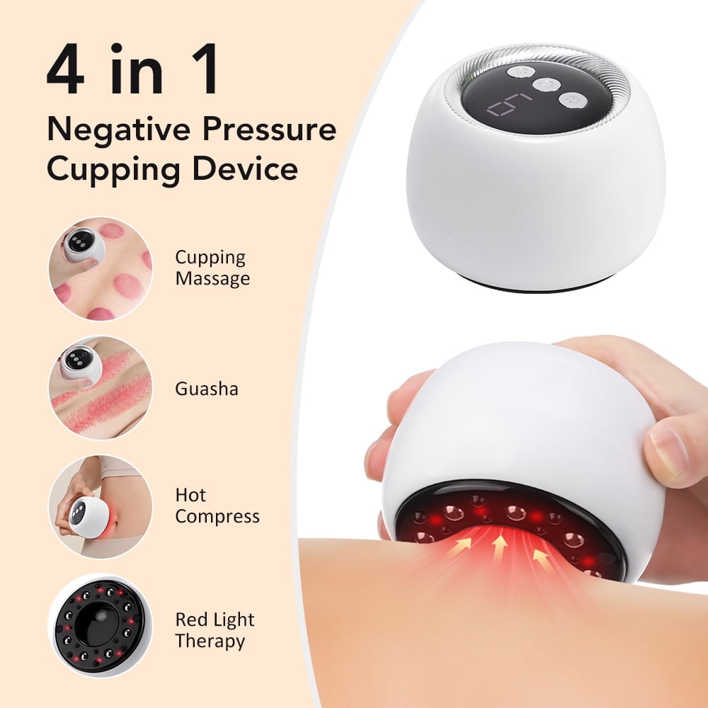 4-in-1 Cupping Set 9-Level Electric Cupping Kit for Back, Neck, Legs & Muscle Relaxation Portable Rechargeable Massag...