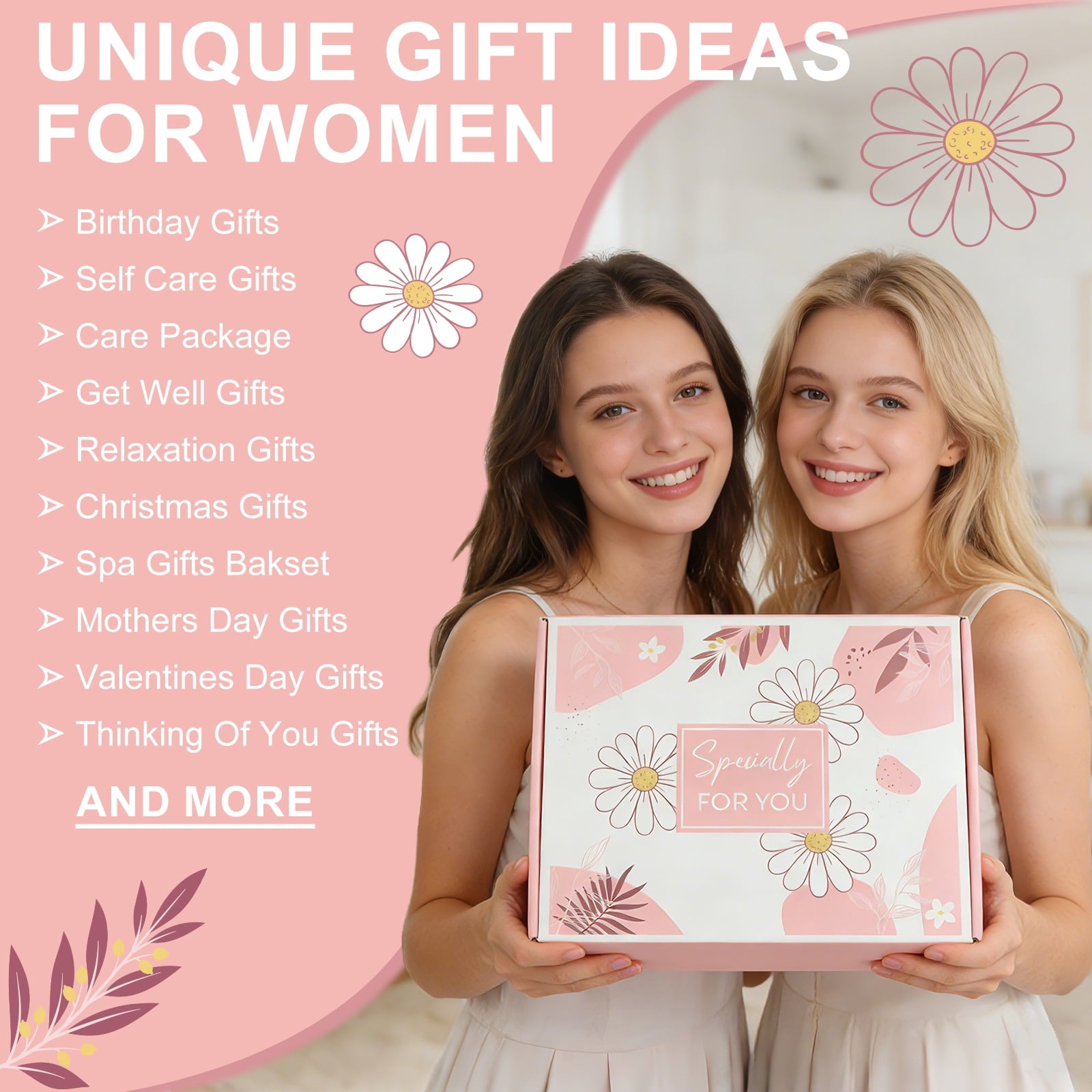 for Women, Unique Luxury Self Care Box Gift,Get Well Soon Basket for Women, Flower Relaxing Spa Gift Basket Bath Set - Image 3