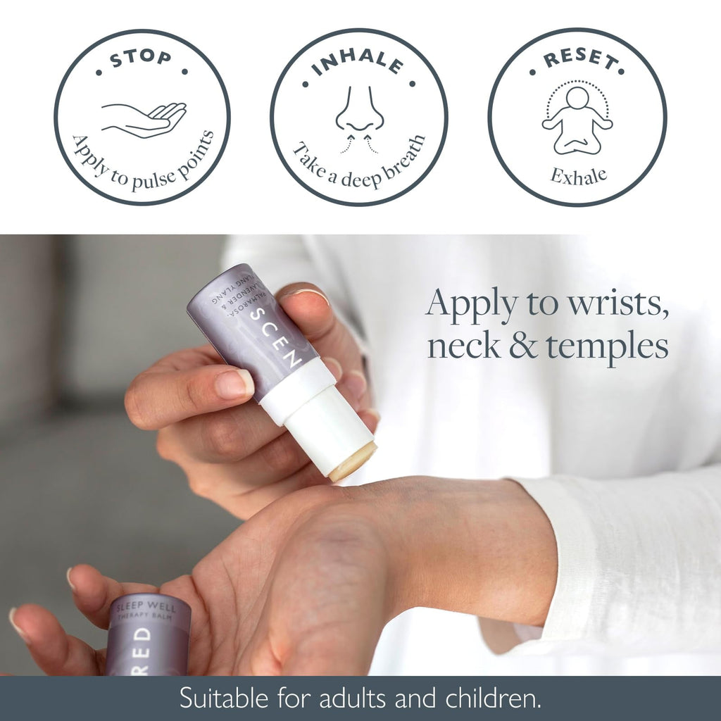 Oils Balm Gift Set- Sleep Well (5g) + 5 x Mini Balms: De-Stress, Focus, Happy, Escape & Love - Relaxing Gifts for Women - Image 5