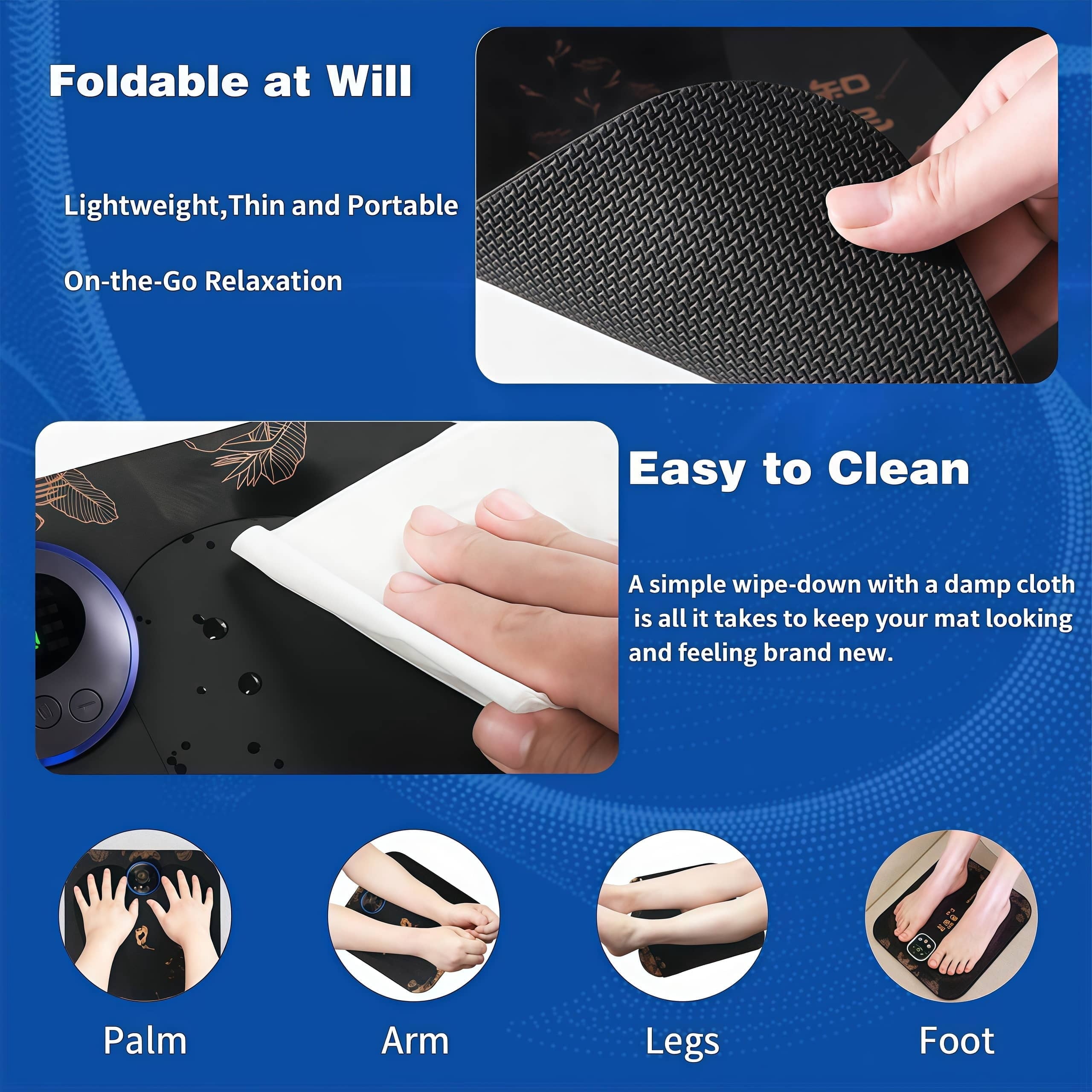 Mat Foldable Rechargeable for Muscle Relaxation, Electric Stimulator Massage Pad for Neuropathy with 8 Modes and 19 L... - Image 4