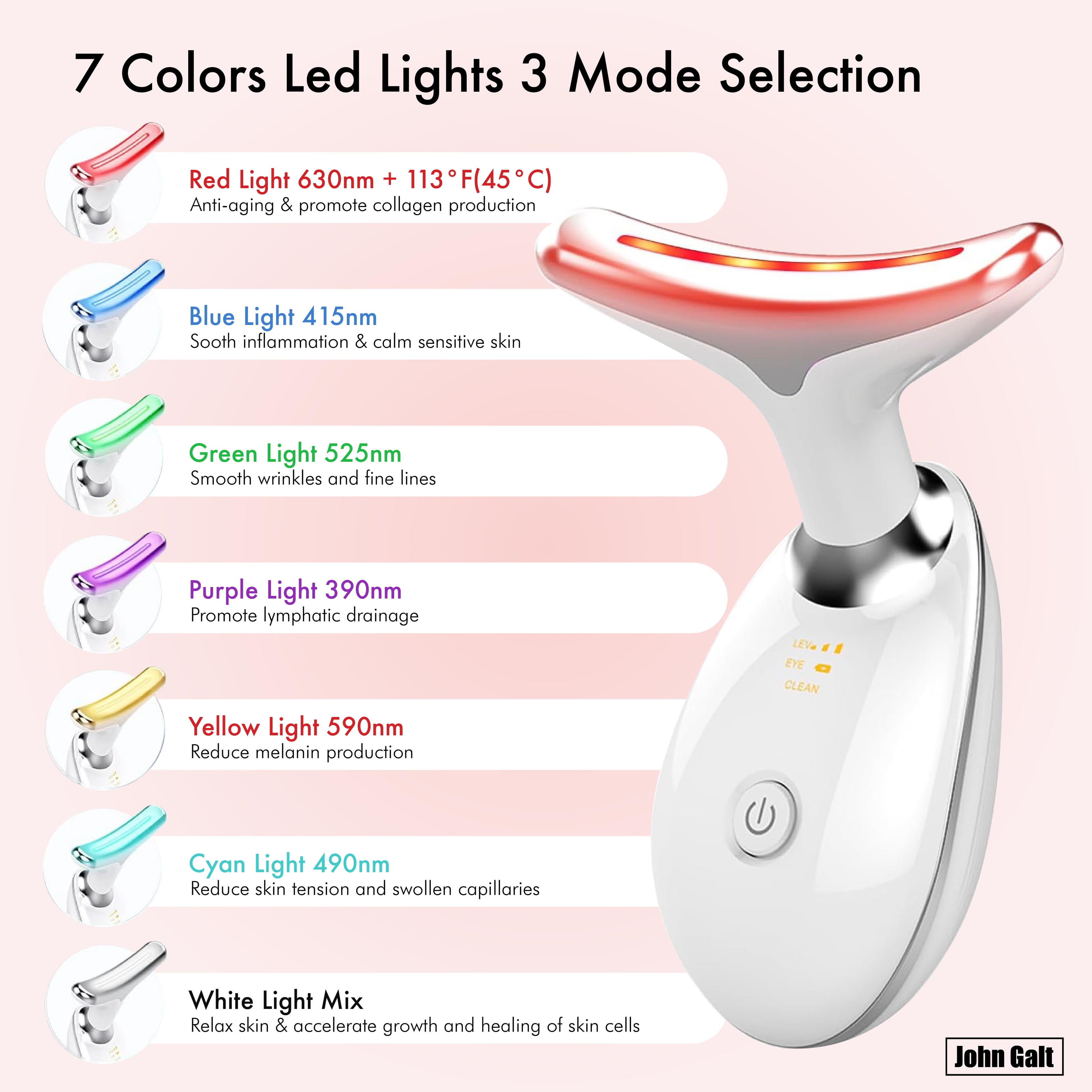 Red Light Therapy Massager for Face and Neck, 7 Color Led w/ Skin Care - Image 4