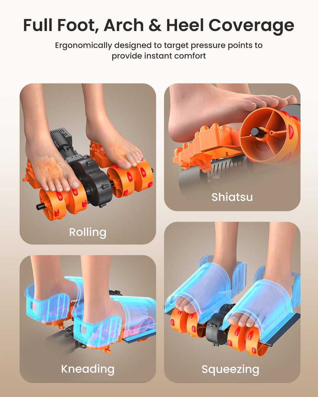 Machine with Heat, Shiatsu Deep Kneading for Neuropathy Pain, Mothers Day Birthday Gifts for Mom Dad Men, Fits feet u... - Image 2