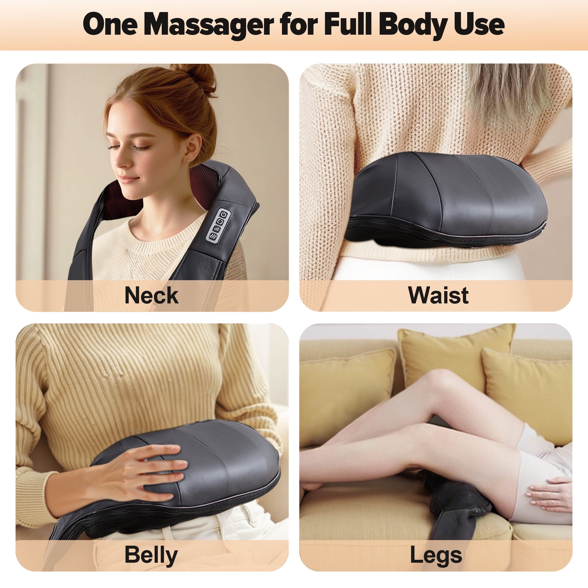 Cordless, Shiatsu Shoulder and Kneading Back with Heat, Rechargeable for Home, Office, Car Use and Travel Use, Black - Image 6