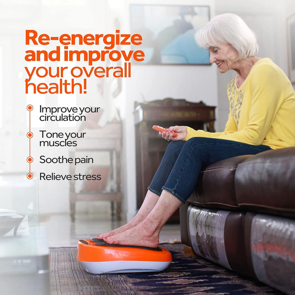 Electric Foot Massager Machine with Remote Control, Adjustable Speed, Vibration - Calf Massager - Feet Massager (Orange) - Image 2