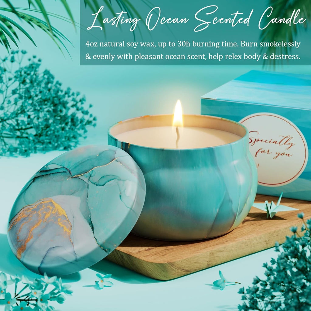 for Women Self Care Get Well Soon , Ocean Relaxing Spa Basket Care Package w/ Luxury Flannel Blanket, Unique Mothers ... - Image 6