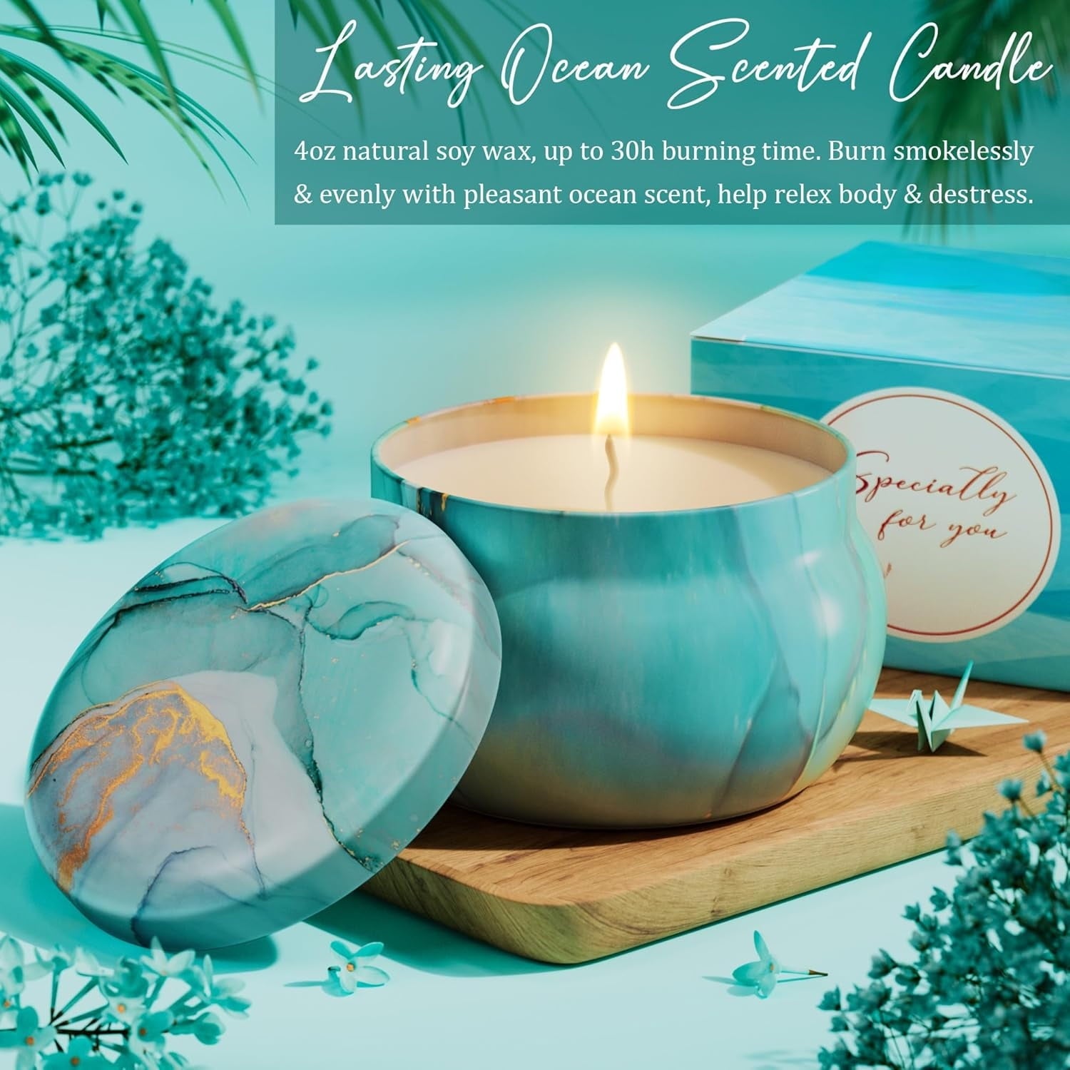 for Women Self Care Get Well Soon , Ocean Relaxing Spa Basket Care Package w/ Luxury Flannel Blanket, Unique Mothers ... - Image 6