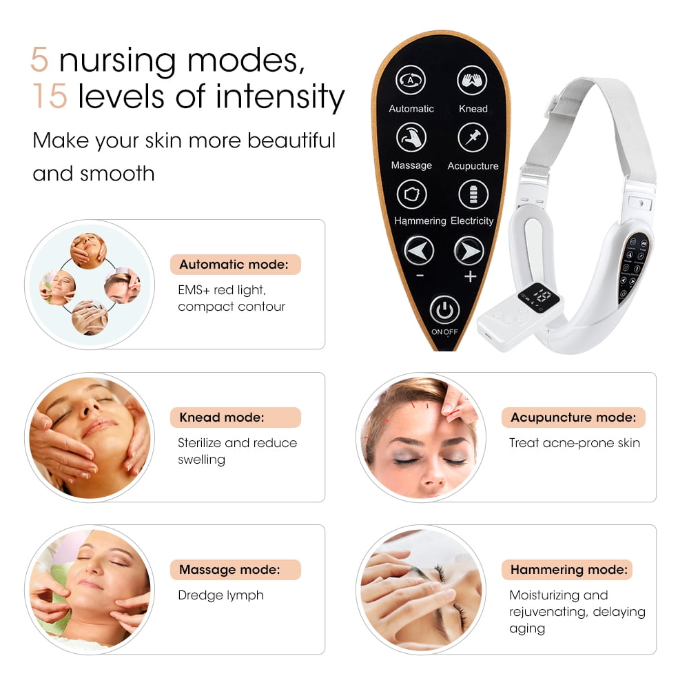 for Tightening & Contouring, V Lift Massage Tool with 5 Light Modes, 15 Level Intensities & Remote for Wrinkles & Fir... - Image 5