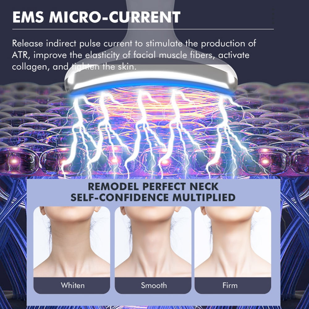 and Neck Massager Skin Lifting & Firming,Light Therapy for Face with Vibration, Thermal, Cooling - at Home Skin Care ... - Image 3