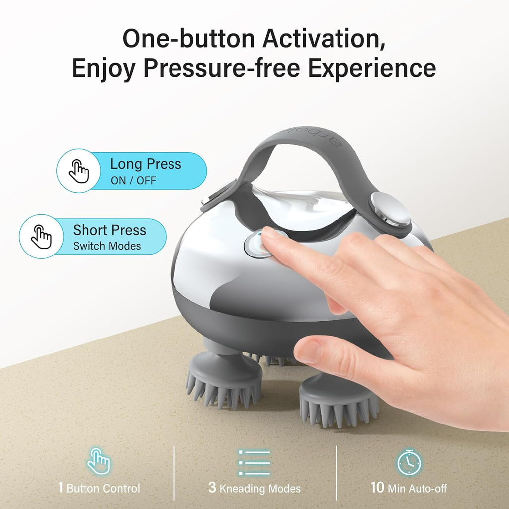 Brush Handheld Waterproof with 8 Removable Claws - Silver - Image 5
