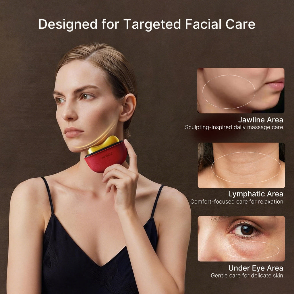 LED Red Light Therapy Facial & Neck Massager Heated Gua Sha Facial Sculpting Device with Vibration for Firming & Lift... - Image 2