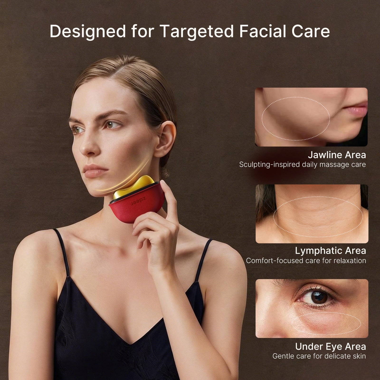 LED Red Light Therapy Facial & Neck Massager Heated Gua Sha Facial Sculpting Device with Vibration for Firming & Lift... - Image 2