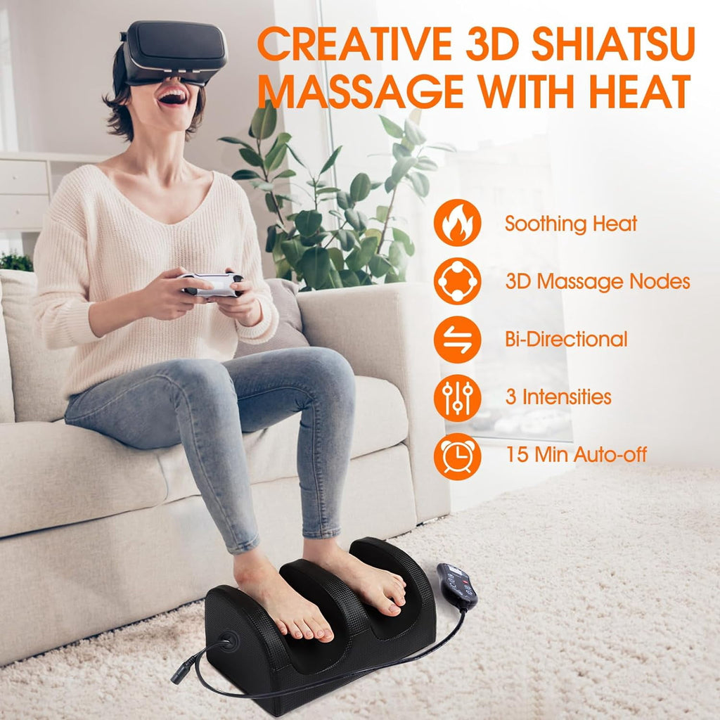 Electric Shiatsu Foot Massage Machine with Heat&Remote, Multi-Modes Foot and Calf Massager, Kneading Deep Tissue Mass... - Image 5