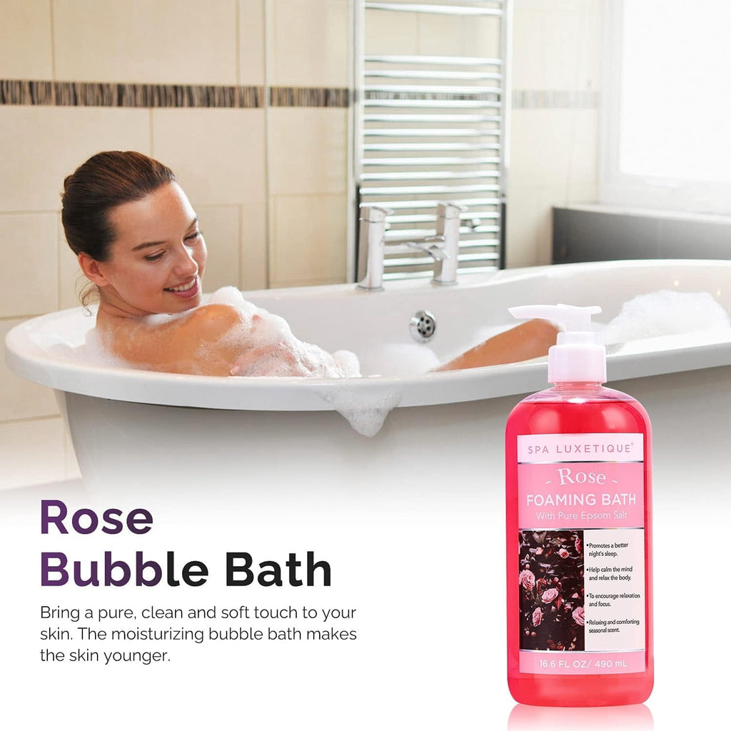 with Pure Epsom Salt - Chamomile Rose Lavender Set, Relaxing Holiday Birthady Gifts for Her, 3 Pack 49.8 fl oz - Image 3