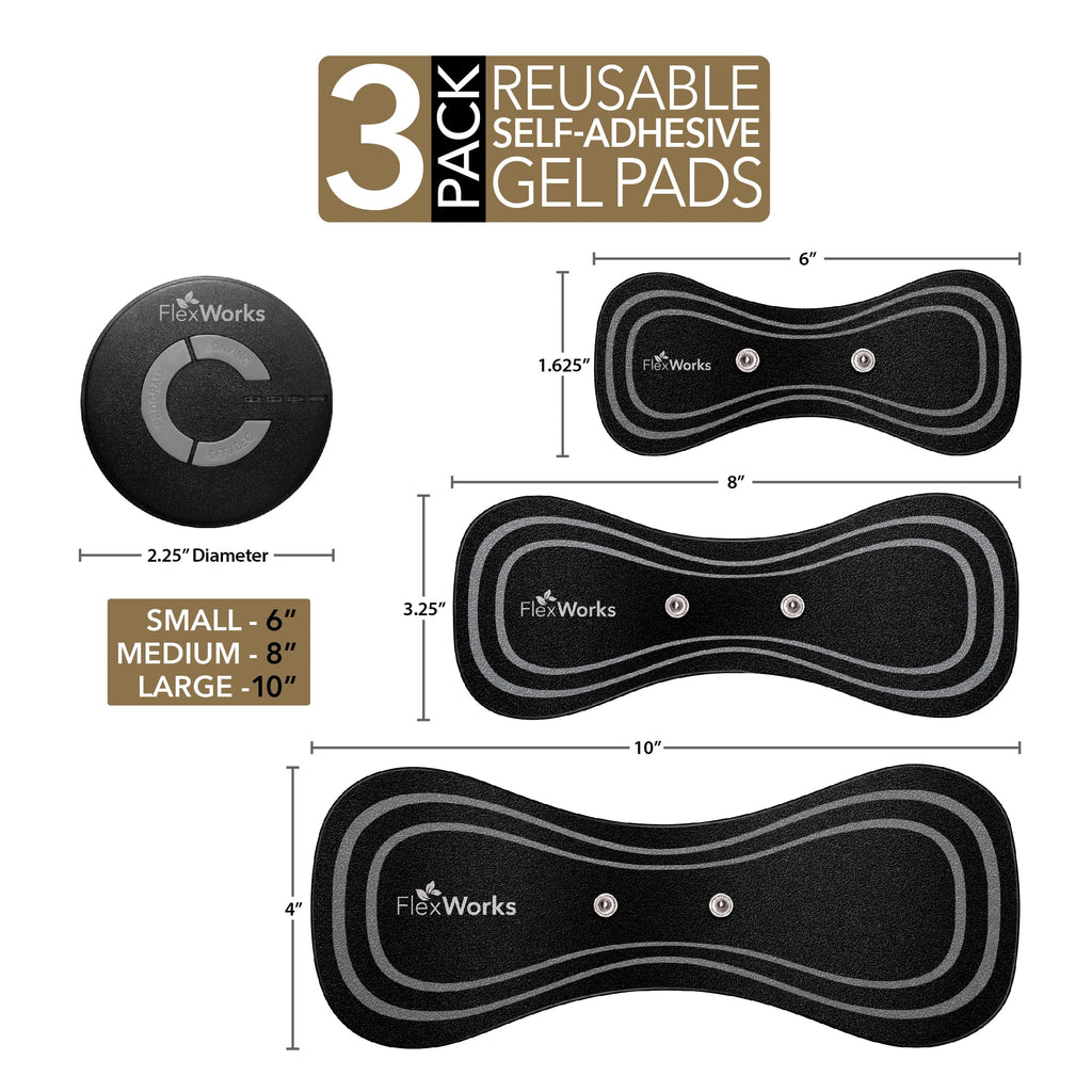 Wireless Massager with 3 Pack of Reusable Self-Adhesive Gel Pads, Black - Image 5