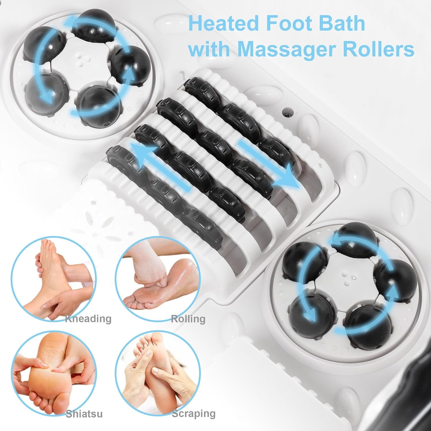 with Heat for Stress Relief, Feet Bath with Motorized Rollers and Shower, Temperature Control, Timer and Display, Ide... - Image 5