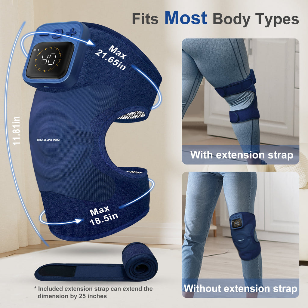 Wireless Knee Massager with Heat and Vibration for Knee, Shoulder, Elbow, Newly 4 Motors, 1 Pack - Image 3