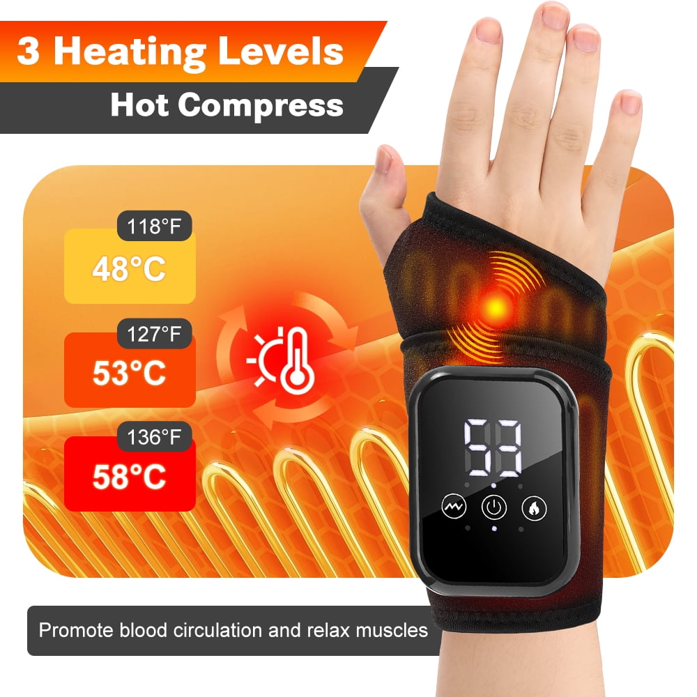 Pad Wrap, Heated Brace Massager with 3 Heats and Vibrations Modes, Hand Pad Massage for Relax, Gifts for Mom/Dad - Image 2