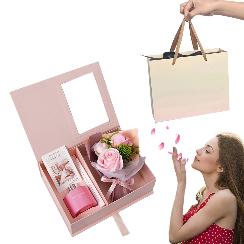 Relaxing Aromatherapy Rose Set for Women, 3-Piece Luxury Candle Bath Bouquet Christmas Birthday s for Mom Wife Sister... - Image 5