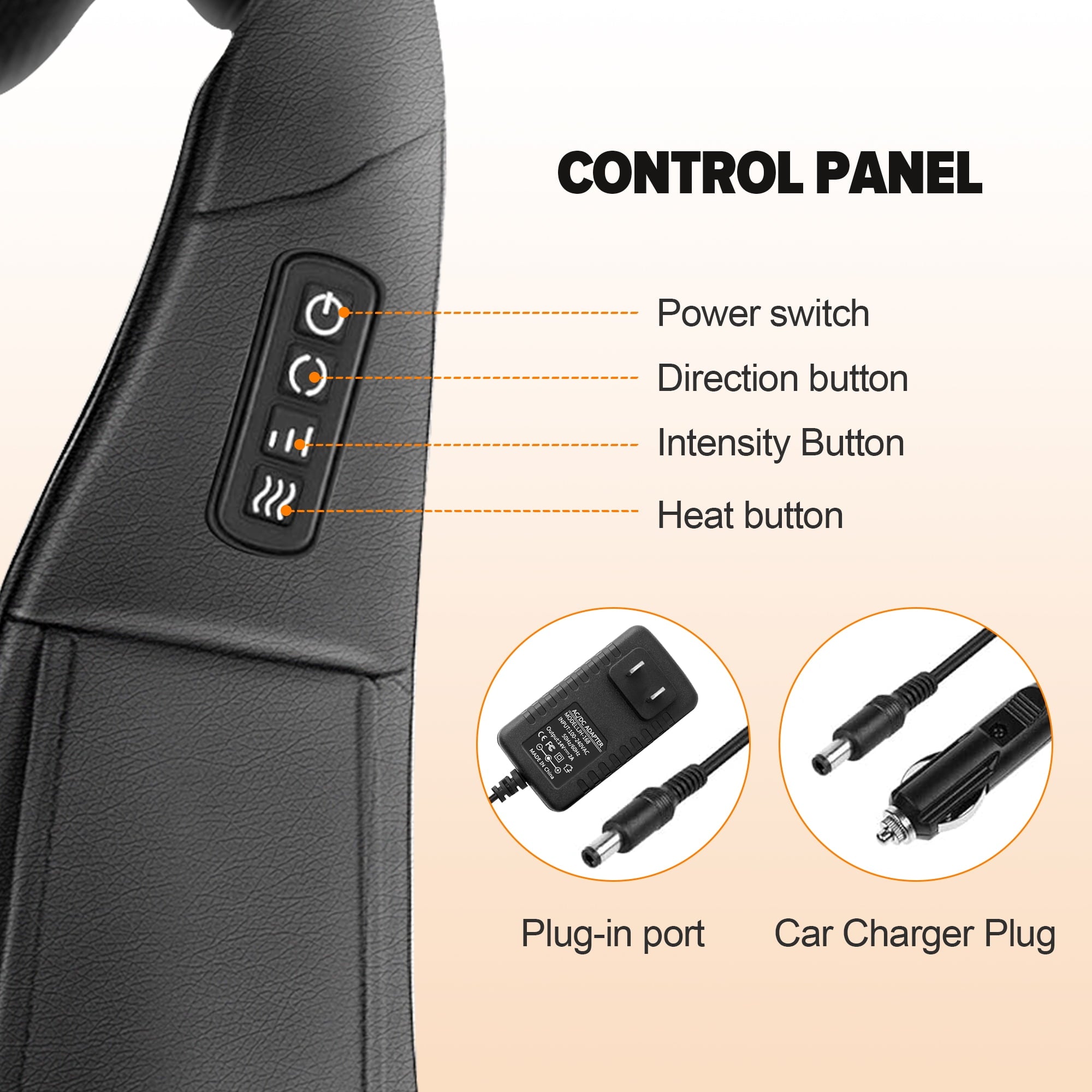 Shiatsu Shoulder and Kneading Back with Heat, for Home, Office, Car Use and Travel Use, Black - Image 4