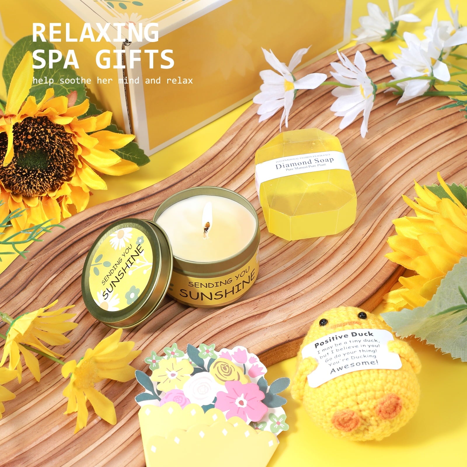 Gifts Baskets, Holi Gifts for Mom Women, 10 Pack, Yellow - Image 2