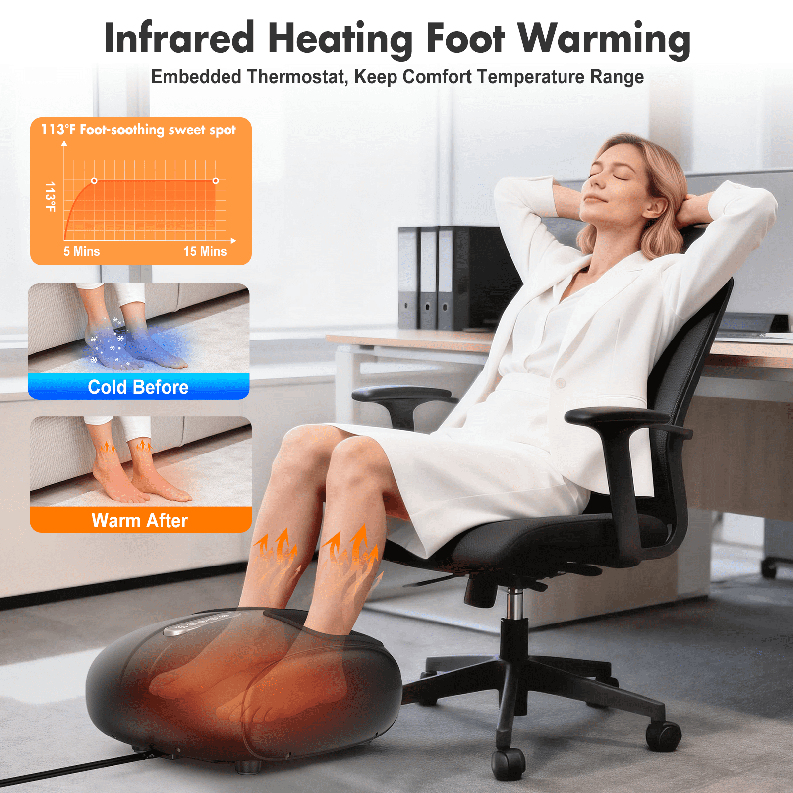 2026 Foot Massager with Heat for Deep Kneading, Heating, Air Compression Feet Massage for Pain Relief, Plantar Fascii... - Image 6