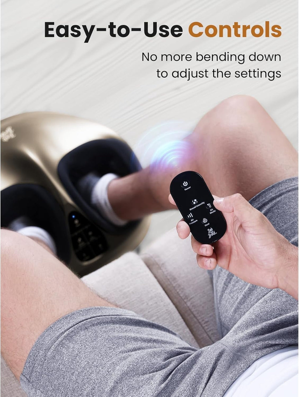 Foot Massager with Soothing Heat & Remote, Deep Kneading Foot Massager, Heated Electric Feet Massager Machine for Neu... - Image 3