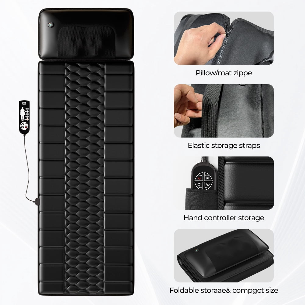 Electric Full Body Massage Mat with Heat Function, 10 Vibration Motors, 9 Intensities, Detachable Pad, Deep Pain Reli... - Image 6