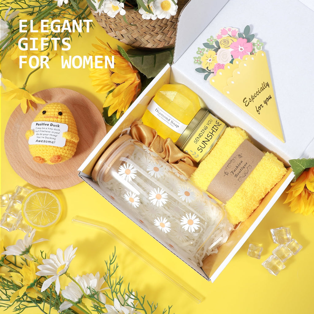 Gifts Baskets, Holi Gifts for Mom Women, 10 Pack, Yellow - Image 3