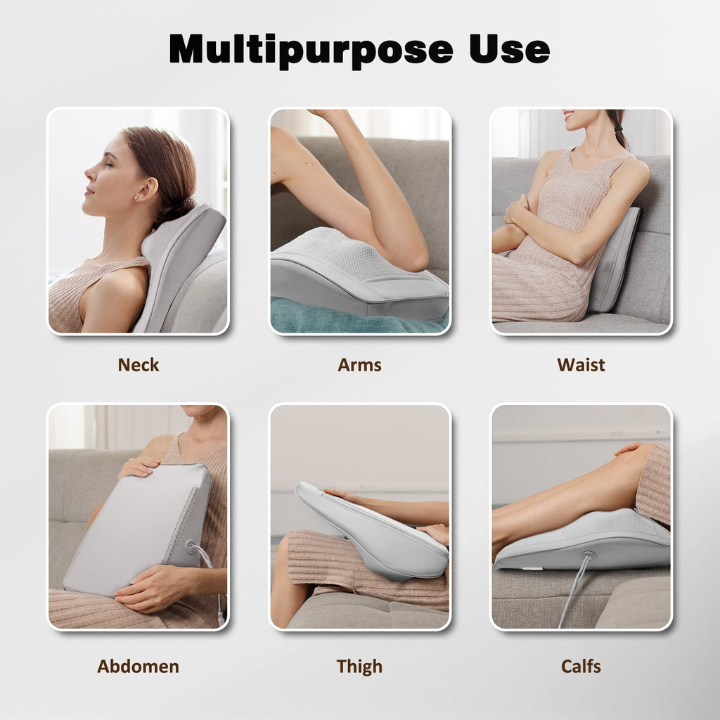 & Back Massager with Heat 3D Deep-Kneading Shiatsu Pillow, Gray Gift for Mom & Dad - Image 6