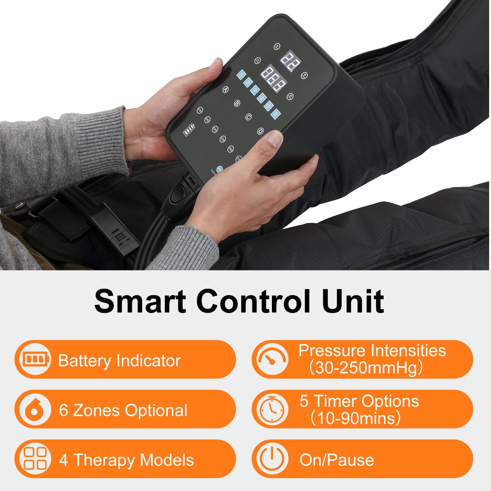 Professional Leg Recovery System, Cordless Air Compression Boots with Sequential Compression, Leg and Foot Massager, ... - Image 5