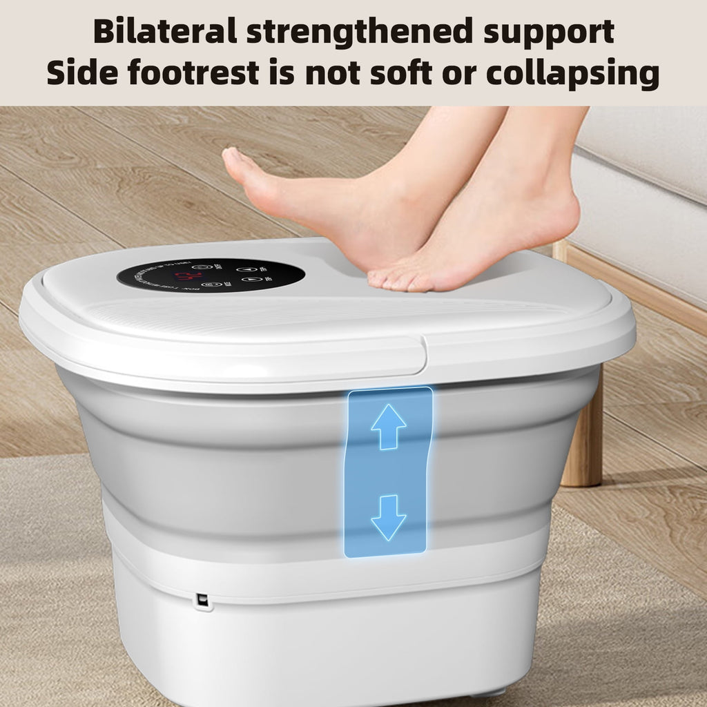 Bath Massager with Heat, Bubbles and Red Light, 8 Massage Roller Pedicure, Foldable Portable Tub for Soaker with Temp... - Image 6