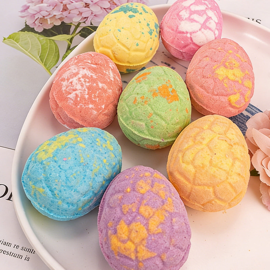 8 Pack Dinosaur Egg Bath Bombs With Random Dinosaur Toys Natural Handmade Fizzy Spa Balls For Relaxing Bath Time Perf... - Image 5