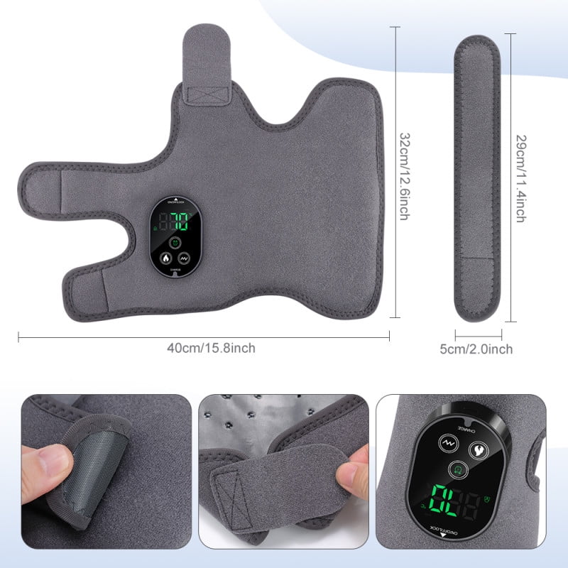 Heating & Vibration Massager for Feet, s, and Arms | Reusable Heating Pad Brace for Home(Gray) - Image 2